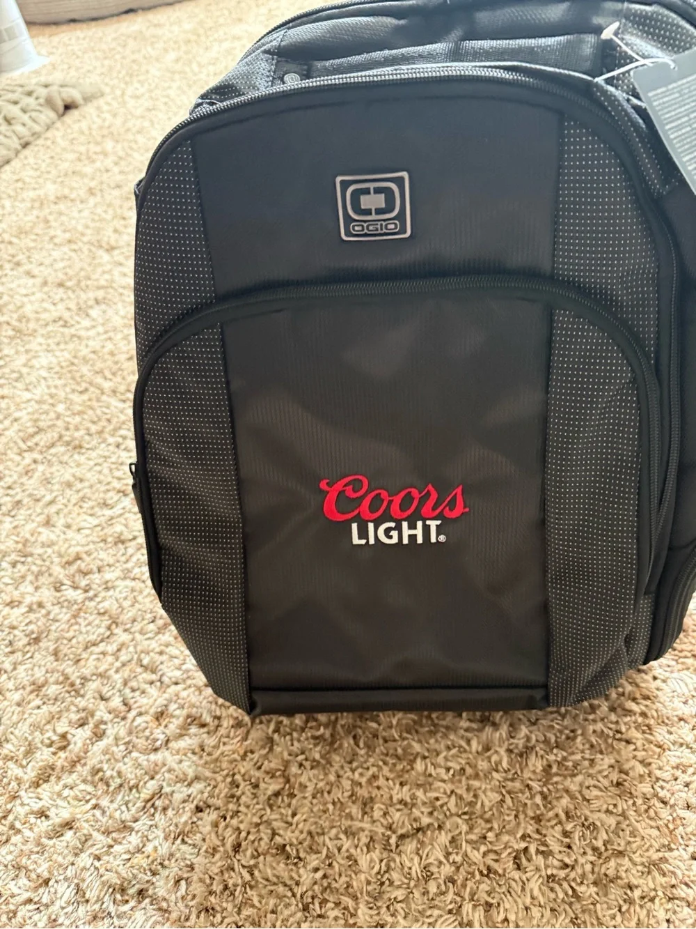 OGIO Black Backpack with Red & White Coors Light Logo